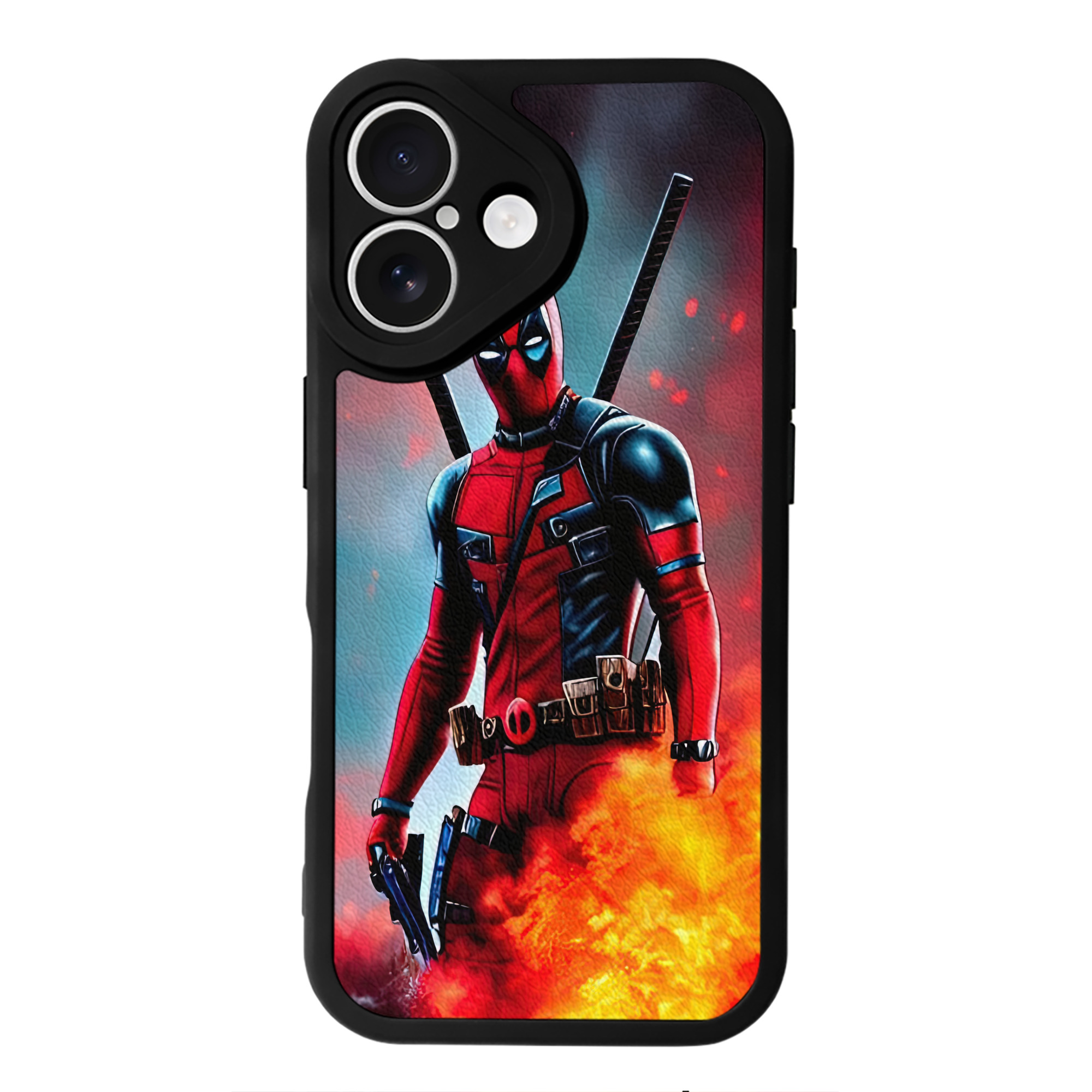 （画像用） Deadpool デッドプール 【iPhone 16シリーズ対応】シリコンスマホケース（レザー調） 材質：シリコン